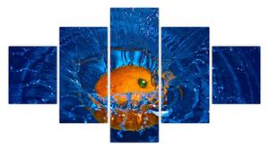 Obraz - pomeranč ve vodě (125x70 cm)