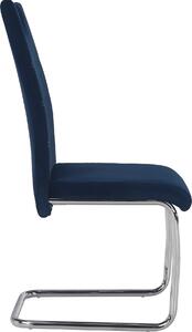 Tempo Kondela Pohupovací jídelní židle ABIRA NEW modrá Velvet látka/chrom