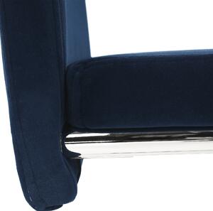 Tempo Kondela Pohupovací jídelní židle ABIRA NEW modrá Velvet látka/chrom