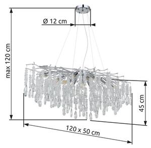 Lustr 12x E14 strieborná, priehľadná IP20 GLOBO lighting KINGA 64141H2