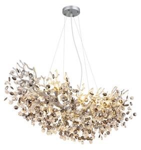 Lustr 10x E14 stříbrná, kouřová IP20 GLOBO lighting QUEENA 64138H3S