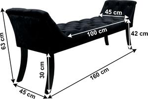 Tempo Kondela Designová lavice HEMY, černá Velvet látka/kaučukové dřevo