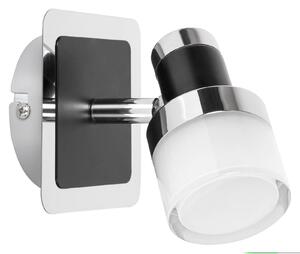 Rabalux 5021 Harold koupelnové nástěnné LED svítidlo 100mm 5W / 400lm 4000K IP44 chrom / černá / opálové sklo