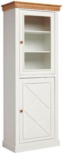 VITRÍNA, borovice, přírodní barvy, bílá, 79/207/44 cm MID.YOU - Kredence a vitríny, Online Only