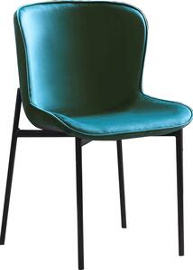 Tempo Kondela Jídelní židle ADENA, smaragdová Velvet látka/černý kov