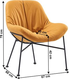 Tempo Kondela Designová jídelní židle KALIFA, látka s efektem broušené kůže, camel/černý kov
