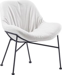 Tempo Kondela Designová jídelní židle KALIFA, látka s efektem broušené kůže, béžová/černý kov