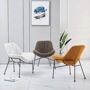 Tempo Kondela Designová jídelní židle KALIFA, látka s efektem broušené kůže, camel/černý kov