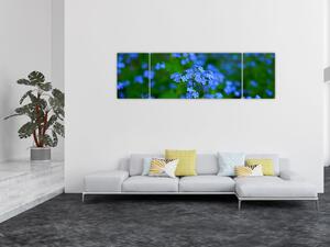 Obraz modrých květin (170x50 cm)