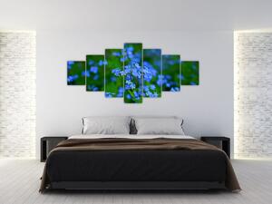 Obraz modrých květin (210x100 cm)