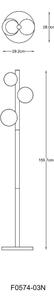 Zuma Line F0574-03N-V6AA - Stojací lampa FORES 3xG9/33W/230V zlatá