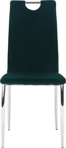 Tempo Kondela Jídelní židle OLIVA NEW, smaragdová Velvet látka/chrom