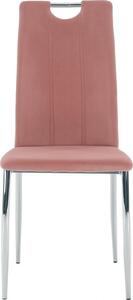Tempo Kondela Jídelní židle OLIVA NEW, růžová Velvet látka/chrom