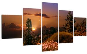 Obraz přírody se západem slunce (125x70 cm)