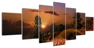 Obraz přírody se západem slunce (210x100 cm)
