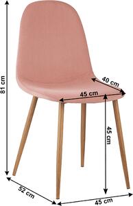 Tempo Kondela Jídelní židle LEGA, růžová Velvet látka/buk