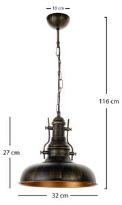 Brilagi - Lustr na řetězu PYRONIC 1xE27/40W/230V pr. 32 cm bronzová/patina