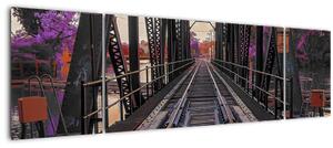 Obraz železničního mostu (170x50 cm)