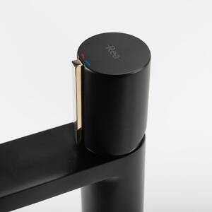 Rea - Umyvadlová baterie Icon - nízká - černá/zlatá