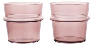 FERM LIVING Skleničky Boya Low, Mauve, sada 2 kusů