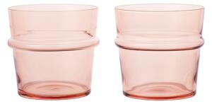 FERM LIVING Skleničky Boya Low, Blush, sada 2 kusů