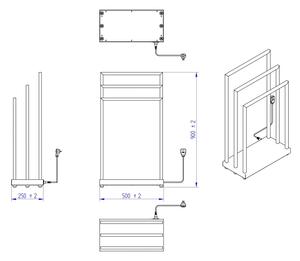 Instal Projekt - Elektrický sušák MOBE 105W 90x50 cm bílá