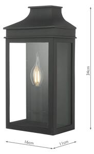 Där Lighting VAP5222 - Venkovní nástěnné svít. VAPOUR 1xE14/60W/230V IP44 černá