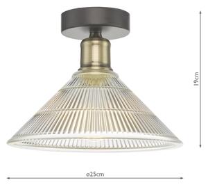 Där Lighting BOY0175 -Stropní svítidlo BOYD 1xE27/60W/230V pr. 25 cm mosaz/čirá