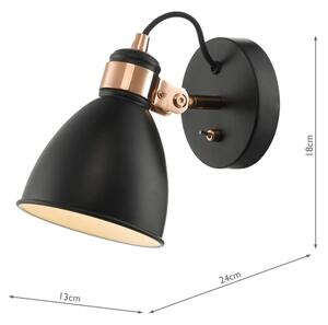 Där Lighting FRE0722 - Nástěnné bodové svítidlo FREDERICK 1xE14/40W/230V černá