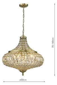 Där Lighting ASM0675 - Lustr na řetězu ASMARA 6xE14/40W/230V mosaz