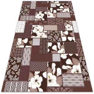 Módní vinylový koberec Květiny koláž