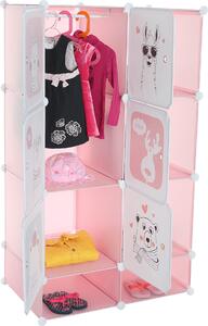 Tempo Kondela Modulární skříň pro děti, růžová / dětský vzor, NORME