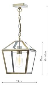 Där Lighting CHU0175 - Lustr na řetězu CHURCHILL 1xE27/60W/230V mosaz