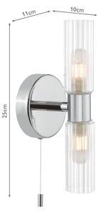 Där Lighting BOL0950 - Koupelnová nástěnná lampa BOLTON 2xG9/5W/230V IP44 chrom