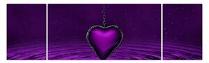 Obraz fialového srdce (170x50 cm)