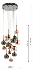 Där Lighting AUR1564 - Lustr na lanku AURELIA 15xG4/10W/230V