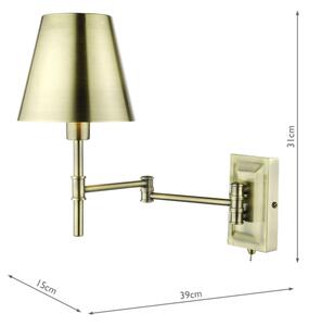 Där Lighting KEN0775 -Flexibilní nástěnná lampa KENSINGTON 1xE14/25W/230V mosaz