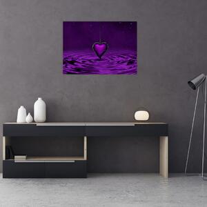 Obraz fialového srdce (70x50 cm)