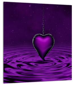 Obraz fialového srdce (30x30 cm)