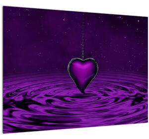 Obraz fialového srdce (70x50 cm)