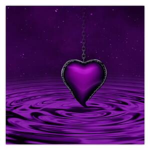 Obraz fialového srdce (30x30 cm)