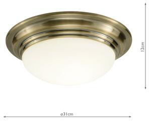 Där Lighting BAR5275 - Koupel strop svít BARCLAY 1xE27/60W/230V pr. 31 cm mosaz