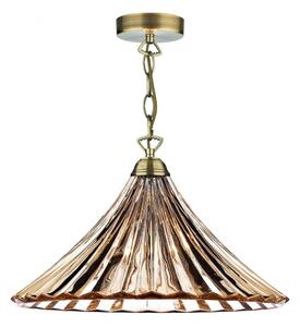 Där Lighting ARD866 -Lustr na řetězu ARDECHE 1xE27/60W/230V mosaz/kouřová hnědá