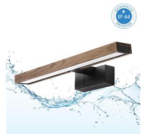 Brilagi - LED Koup osvět zrcad 3v1 WOODY MIRROR LED/8W/230V IP44 černá/dub ořech
