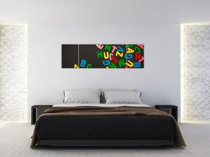 Obraz - barevná písmenka (170x50 cm)