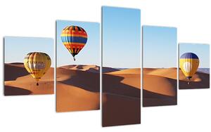 Obraz - létající balóny v poušti (125x70 cm)
