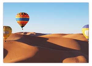 Obraz - létající balóny v poušti (70x50 cm)