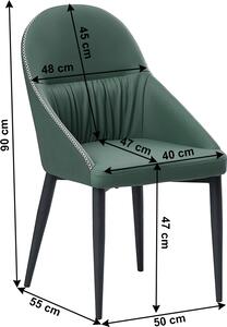 Tempo Kondela Designová jídelní židle KALINA, ekokůže zelená/černý kov