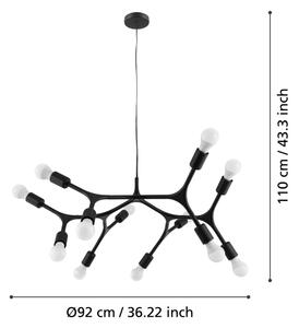 Eglo 98347 - Lustr na lanku BOCADELLA 12xE27/60W/230V