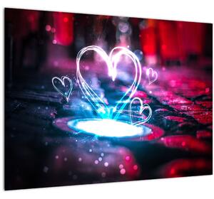 Obraz světelného srdce (70x50 cm)